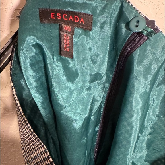 Escada Virgin Wool Black White Houndstooth Blazer Jacket Suit Set Womens EU 40 - Picture 13 of 15